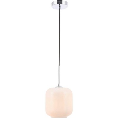 Elegant Lighting Collier 1 light Chrome and Frosted white glass pendant