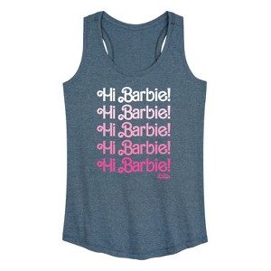 Women's - Barbie - Hi Barbie Stacked Graphic Racerback Tank - 1 of 4