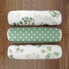 Sweet Jojo Designs Gender Neutral Baby Burp Cloths Botanical Leaf Green and White 3pc - 4 of 4