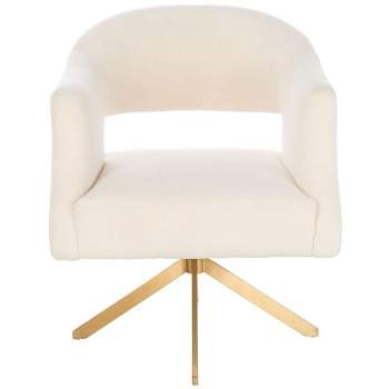 Quartz Swivel Accent Chair - Ivory/Gold - Safavieh.