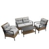 Sapphtopaz Outdoor Patio Furniture Set Wicker Woven Patio Conversation Chairs with Cushions and Glass Coffee Table for Backyard, Garden, Terrace - 2 of 4