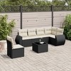 vidaXL Garden Sofa Set Black PE rattan 7 Piece Modular Garden Sofa Set - 2 of 4