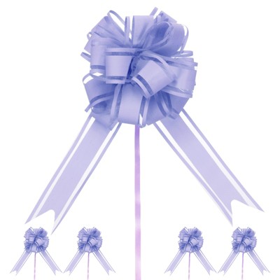 Unique Bargains Plastic Flower Ribbon Glossy Appearance Durable Gift Wrap Bows 10 Count