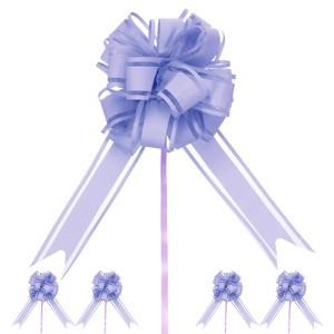 Unique Bargains Plastic Flower Ribbon Glossy Appearance Durable Gift Wrap Bows 10 Count - 1 of 4