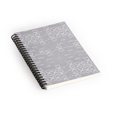 Holli Zollinger Aba Mudcloth Gris Spiral Notebook - Deny Designs