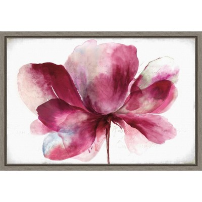 Amanti Art Lilya Red (Flower) by Asia Jensen Canvas Wall Art Print Framed 23 x 16-in.
