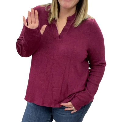 Women's Long Sleeve Gabby with Thumbholes Top - honeyme