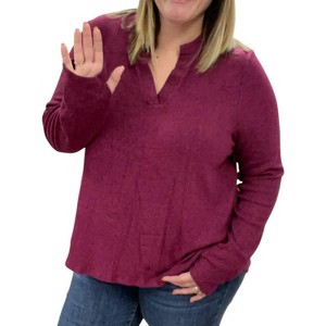 Women's Long Sleeve Gabby with Thumbholes Top - honeyme - 1 of 2