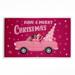 Stupell Industries Midcentury Pink Christmas Printed Plush Bath Mat And Bath Rug, Design By Darlene Seale, 18"X30" - 1 of 4