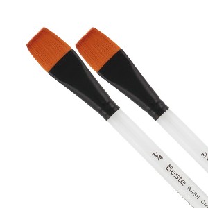 Creative Mark Beste Golden Taklon Gold Wash 3/4" - 2 Pack Artist Brush, Professional Watercolor Brushes, For Acrylic Painting, Short Handle, Sharp - 1 of 4