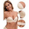 INSPIRE CHIC Women's Deep V Strapless Wireless Demi Bandeau Lace Thin on Top Thick on Bottom Push-Up Tube Bra - 3 of 4