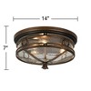 John Timberland Beverly Drive Rustic Flush Mount Outdoor Ceiling Light Bronze 7" Clear Seedy Glass for Post Exterior Barn Deck House Porch Yard Patio - 4 of 4