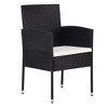 vidaXL Patio Chairs with Cream White Cushions 4 pcs Black Poly Rattan - 2 of 4