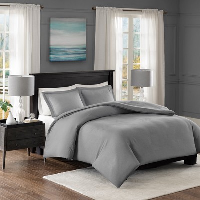 Gray Bradley Duvet Cover Mini Set Full/Queen