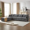 TiramisuBest 113.5" U-Shaped Modular Corduroy Sectional Sofa with Storage Ottoman, 6-Seat Convertible Chaise for Living Room,Dark Gray - 3 of 4