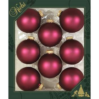 Christmas By Krebs - 67mm / 2.625" Designer Glass Baubles [8 Pieces]