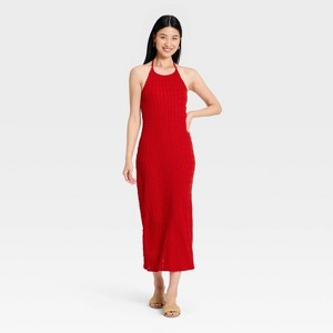 red textured bodycon dress Alveraine