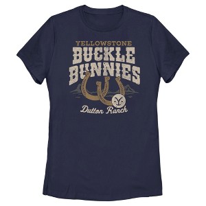 Women's Yellowstone Buckle & Bunnies Horseshoes Dutton Ranch T-Shirt - 1 of 4