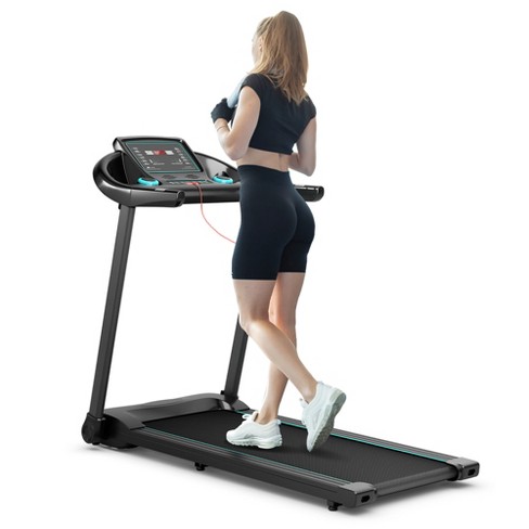 GYMAX Foldable Treadmill, 2.25HP Portable Treadmill with App Control & LED  Monitor, Compact Running Walking Jogging Machine for Small Space, Home Gym