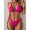 Eomenie Ribbed Bikini Sets for Women Sexy Halter Triangle Top Two Piece Bathing Suit Tie Side Swimsuit - 2 of 3