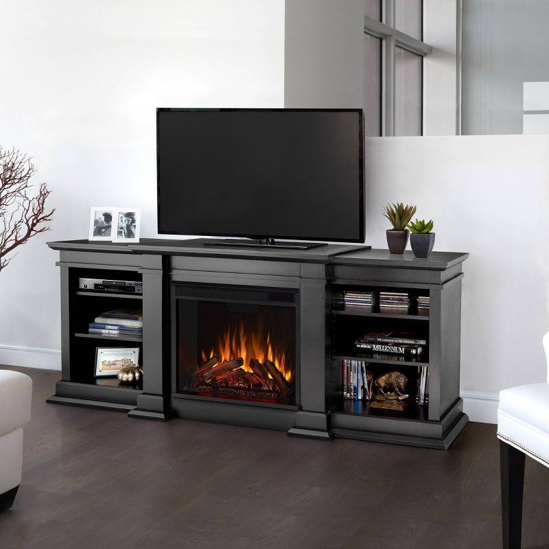 Real FlameFresno Entertainment Electric Fireplace Black, 3 of 11