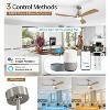 Smart Wood Ceiling Fan With Integrated LED Light 52" Modern Ceiling Fan With Remote and Alexa/App Control for Farmhouse Bedroom Outdoor Patio Porch - 2 of 4