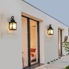 HANPURE 23'' 2-Pack Outdoor Wall Lanterns – Vintage Black with Seeded Glass for Porch, Patio, Garden (Bulb Not Included) - 4 of 4