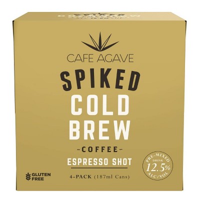 Cafe Agave Espresso Shot Spiked Cold Brew Coffee - 4pk/187ml Cans