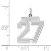 Black Bow Jewelry Sterling Silver, Jersey Collection, Medium Number 27 Pendant - 4 of 4