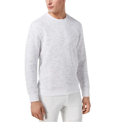 I.N.C International Concepts Mens Quilted Pullover Sweater, White, X-Large