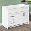 Bath Vanity Cabinet without Top 42 in. W x 21.5 in. D x 33.5 in. H Bathroom Vanity in White with Brushed Nickel Handle - 3 of 4