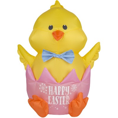 Gemmy Airdorable Airblown Inflatable Easter Hatching Chick, 1.5 ft Tall, Yellow