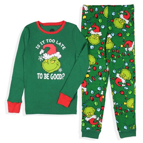 Dr. Seuss How the Grinch Stole Christmas Lights Sleep Pajama Set (10)