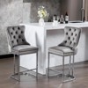 INFURNIC Counter and Bar Stools Velvet Barstools with Button Back and Rivet Trim for Kitchen Island, Gray, 21.26"*18.11"*38.2" - 4 of 4