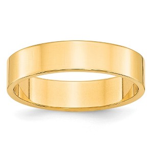 Black Bow Jewelry 5mm 10K Rose, White, or Yellow Gold Lightweight Flat Standard Fit Band - 1 of 4