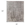 Gray and Ivory Abstract Hand Woven Worn Faded Area Rug - 3 of 4