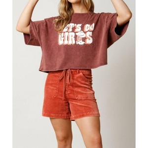 Women's Let's Go Girls Cropped T-Shirt - FANTASTIC FAWN - 1 of 4