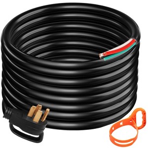 VEVOR 40' 50A RV Camp Power Cord Generator Cord 6/3 + 8/1 AWG NEMA 14-50P to Bare Wire, Black - 1 of 4