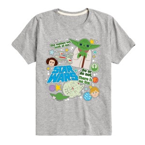 Boys' - Star Wars - Yoda Stickers Short Sleeve Graphic T-Shirt - 1 of 4