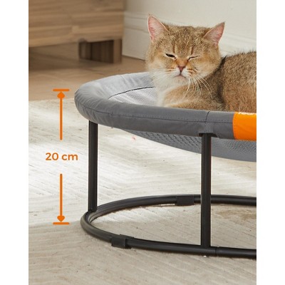 Gray Elevated Steel and Mesh Cat Hammock Bed