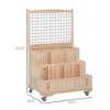 Gulches 3-Tier Vertical Planter with Trellis and Wheels, 53" H, Natural Finish - 3 of 4