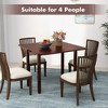 Tangkula Folding Dining Table for 4 People w/ Hidden Storage Rubber Wood Frame for Kitchen - 3 of 4