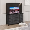 10 Drawer Dresser Tv Stand for Up 55" Tv, 47" Wide Fabric Dresser, Sturdy Steel Frame Large Bedroom Entertainment Center,Black - 2 of 4