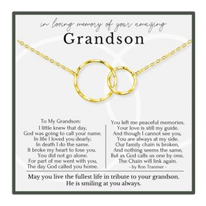 HOPE LOVE SHINE Loss of Grandson Memorial Gift – 2 Ring Necklace Remembrance Jewelry for Loss and Healing - 1 of 4