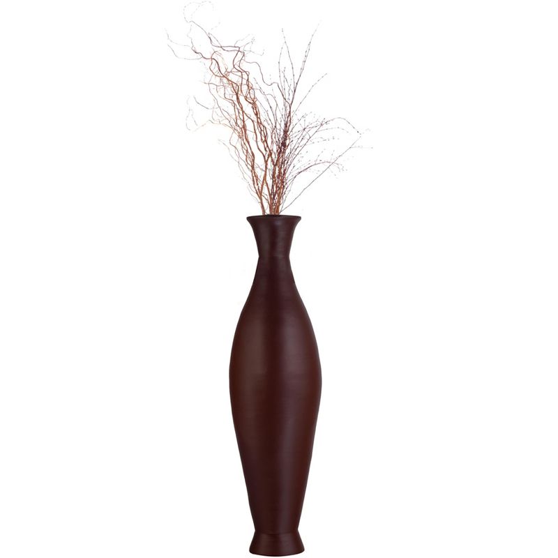 Uniquewise Modern Bamboo Floor Vase - Decorative 43-inch Vase for Living Room, Dining Room, or Entryway - Fill with Dried Branches or Flowers, Brown, 1 of 6