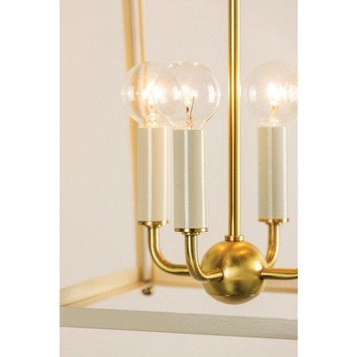 Aged Brass and Clear Glass 4-Light Indoor/Outdoor Lantern