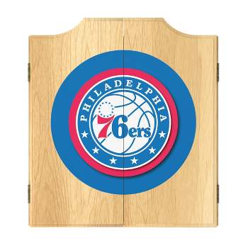 Philadelphia 76ers Logo Dart Board Cabinet Set