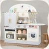 Karl Home Wooden Play Kitchen With Toy Double-Door Refrigerator and Cooking Set Accessories - 3 of 4