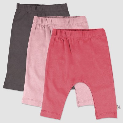 Honest Baby 3pk Organic Cotton Harem Pants - Pink 0-3M