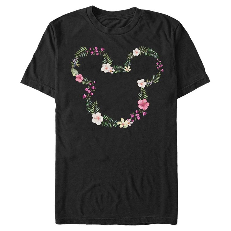 Men's Mickey & Friends Floral Logo T-Shirt, 1 of 6